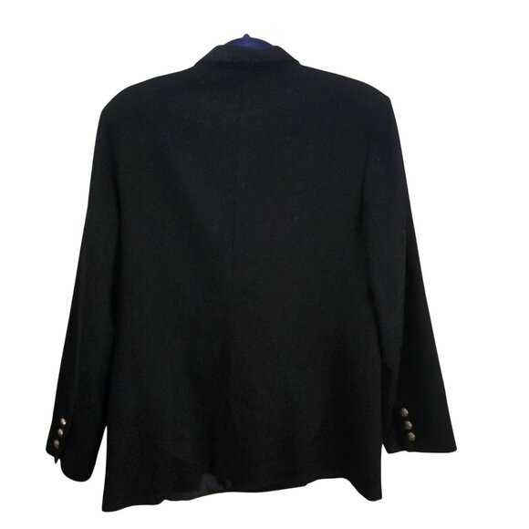 Stephanie Andrew's Vintage Navy 100% Wool Double-Breasted Blazer Size 14p - Picture 2 of 5